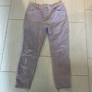 High Waisted Free People Purple Corduroy Jeans